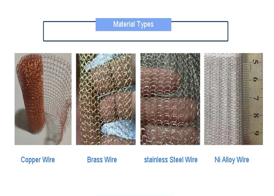 Durchmesser des 5mm-1m Breite gestrickter Maschendraht-0.18mm für industriellen Gebrauch